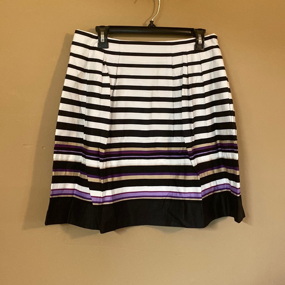 White House Black Market Black and White Striped Skirt